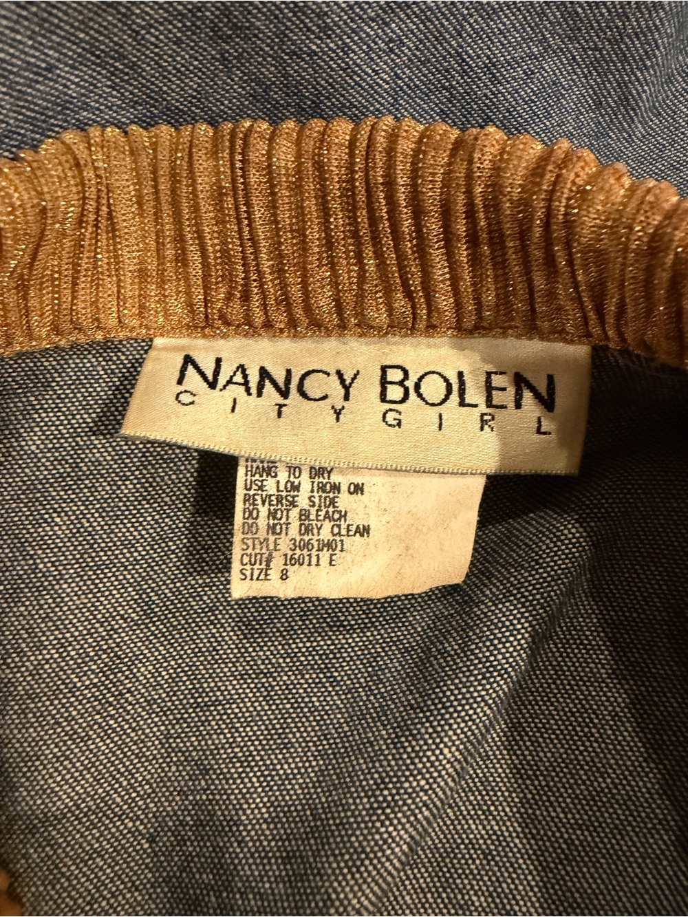 Vintage Y2k Nancy Bolen Denim & Brown Suede Snake Skin Print Vest - Picture 7 of 8